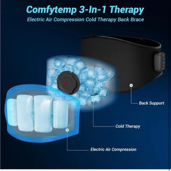 Auto Air Compression Cold Therapy with Large Back Brace & Ice Bag
